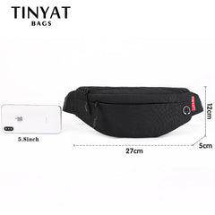 Canvas Waterproof Waist Pouch Phone Anti Theft Waist Pack Male Sports Bag