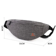 Canvas Waterproof Waist Pouch Phone Anti Theft Waist Pack Male Sports Bag