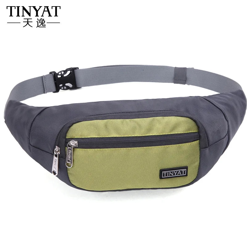 TINYAT Casual Waist Bag Pack Men Women Fanny Pack Phone Belt Bag