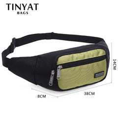 TINYAT Casual Waist Bag Pack Men Women Fanny Pack Phone Belt Bag
