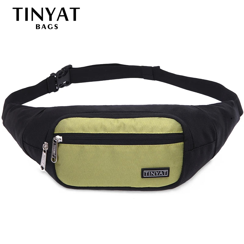 TINYAT Casual Waist Bag Pack Men Women Fanny Pack Phone Belt Bag