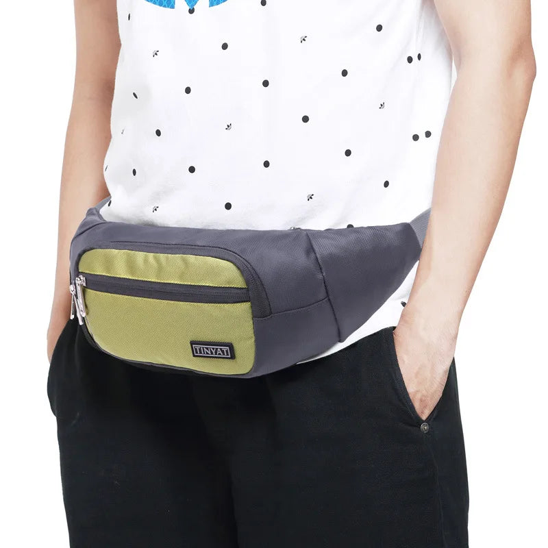 TINYAT Casual Waist Bag Pack Men Women Fanny Pack Phone Belt Bag