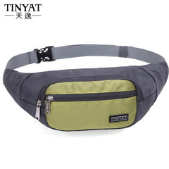 TINYAT Casual Waist Bag Pack Men Women Fanny Pack Phone Belt Bag