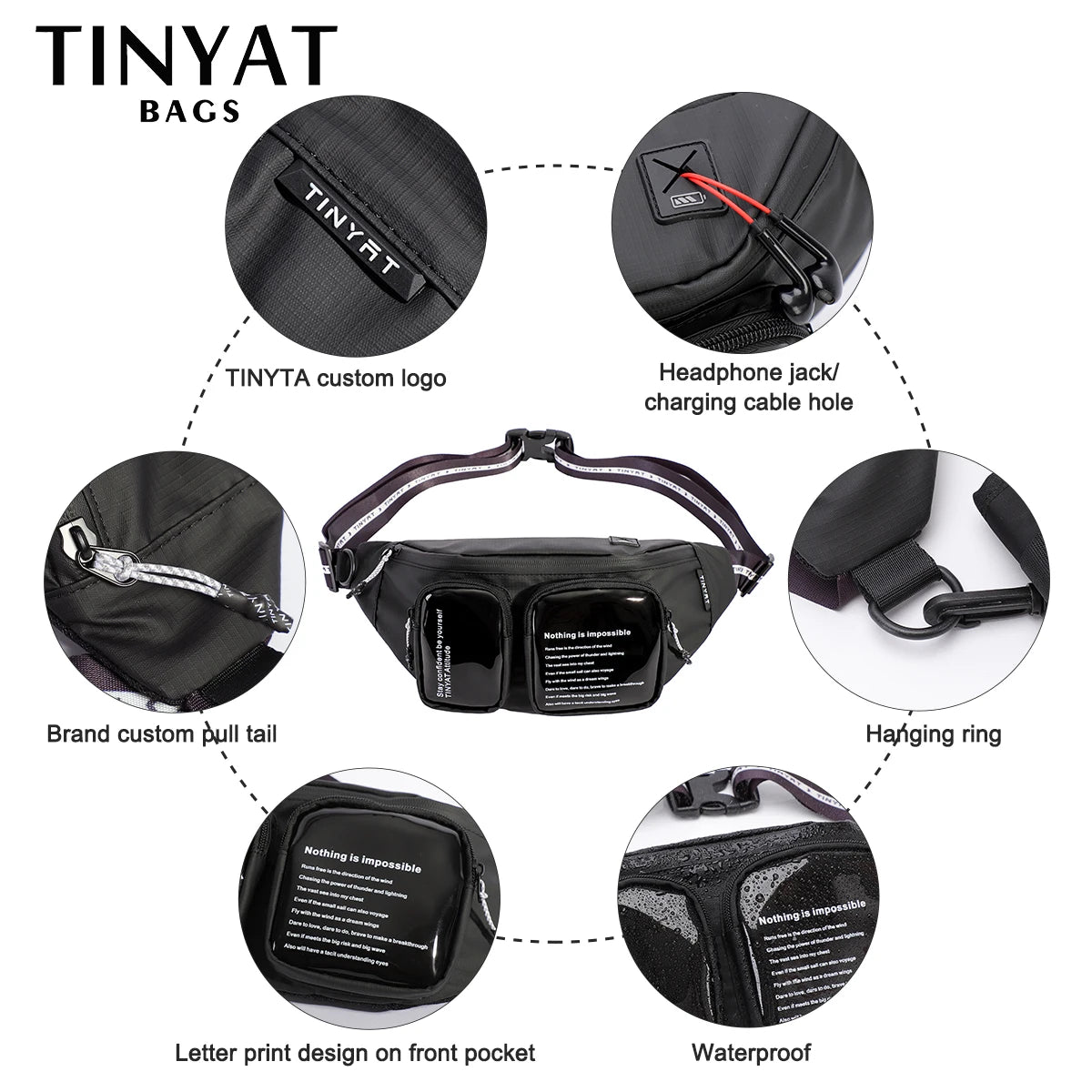 Men Waist Bag pack Purse Casual Adjustable Phone Pouch Travel Bag