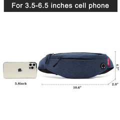 Large Waist Bag Pack Purse Canvas Travel Phone Fanny Banana Bag Hip 4 Pockets