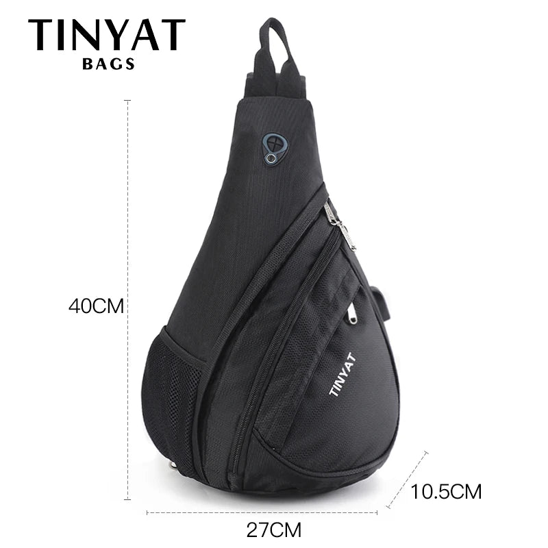 Men Waterproof Nylon Shoulder Crossbody USB Business Shoulder Bag