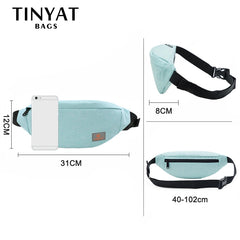 TINYAT Men Women Waist Pack Bag Casual Fanny Pack Canvas Belt bag