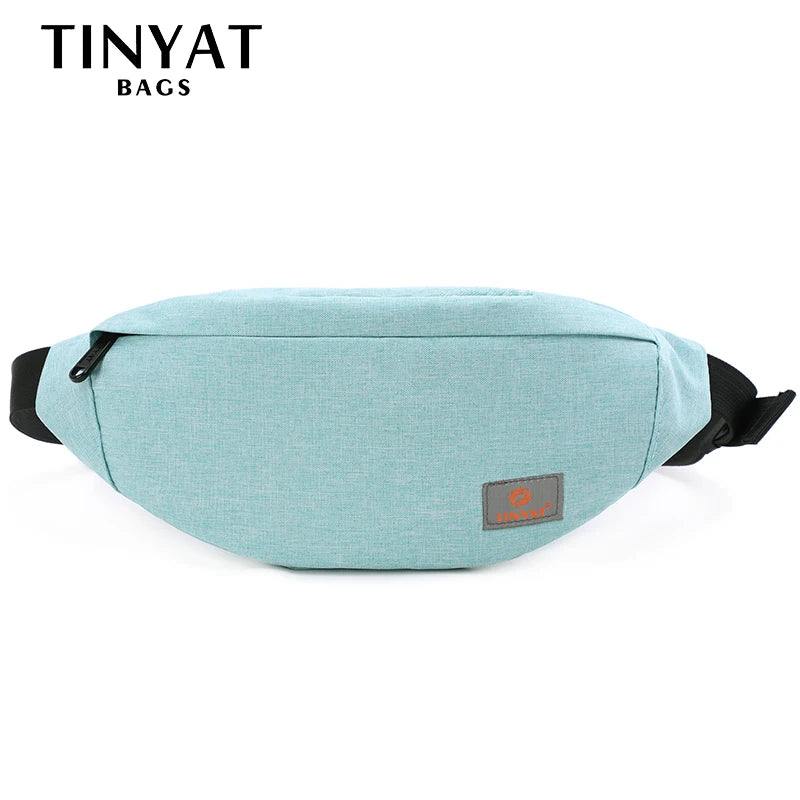 TINYAT Men Women Waist Pack Bag Casual Fanny Pack Canvas Belt bag