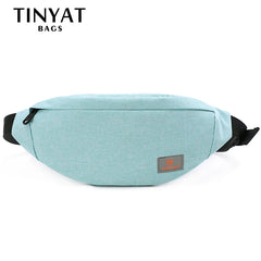 TINYAT Men Women Waist Pack Bag Casual Fanny Pack Canvas Belt bag