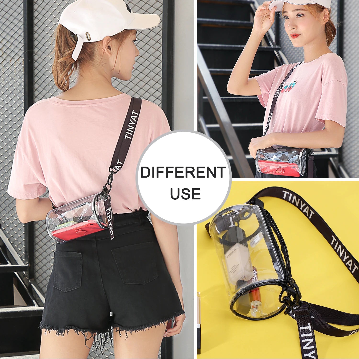 Mini Transparent Women Shoulder Bags PVC Clear Messenger Bags