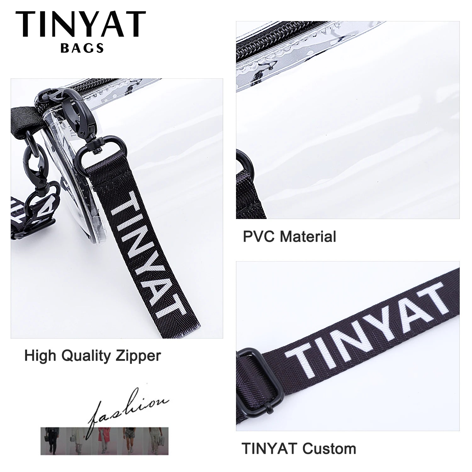 Mini Transparent Women Shoulder Bags PVC Clear Messenger Bags