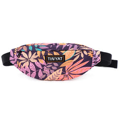 TINYAT Belt Bag Maple Leaf Printing Waist Fanny Pack Outdoor Sports Bum Hip Bag