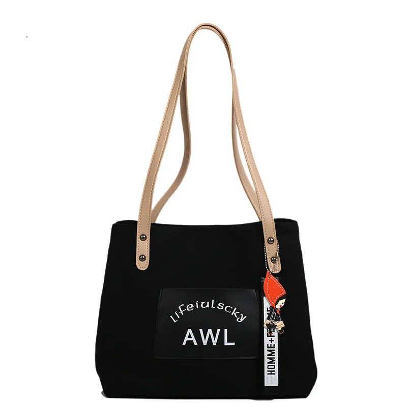 Canvas Tote Bag Girl School Messenger bag Big Capacity Handbag
