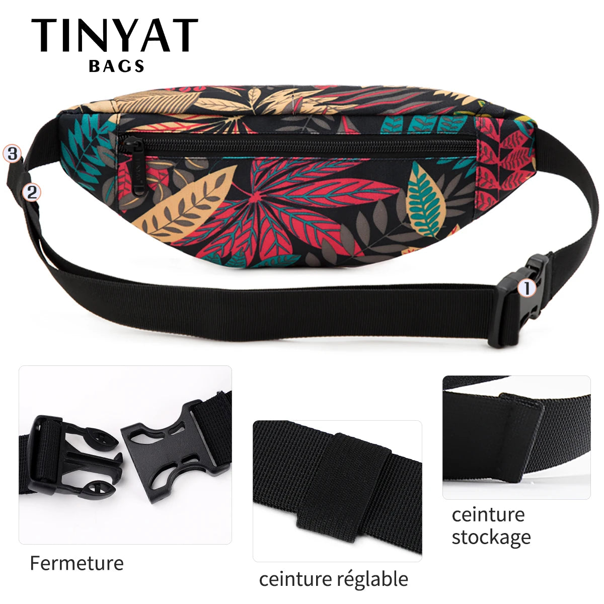 Leaf Travel Waist Bag Pack For Men Women Casual Shoulder Bag