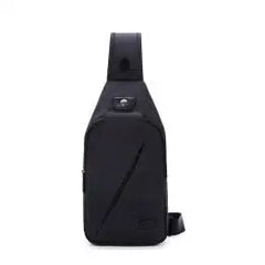 Men's Chest Bag Double Headphone Jack Shoulder Crossbody Bag