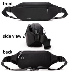 Men's PU Waist Bag Waterproof Sports Fanny Pack Anti Theft Belt Pouch