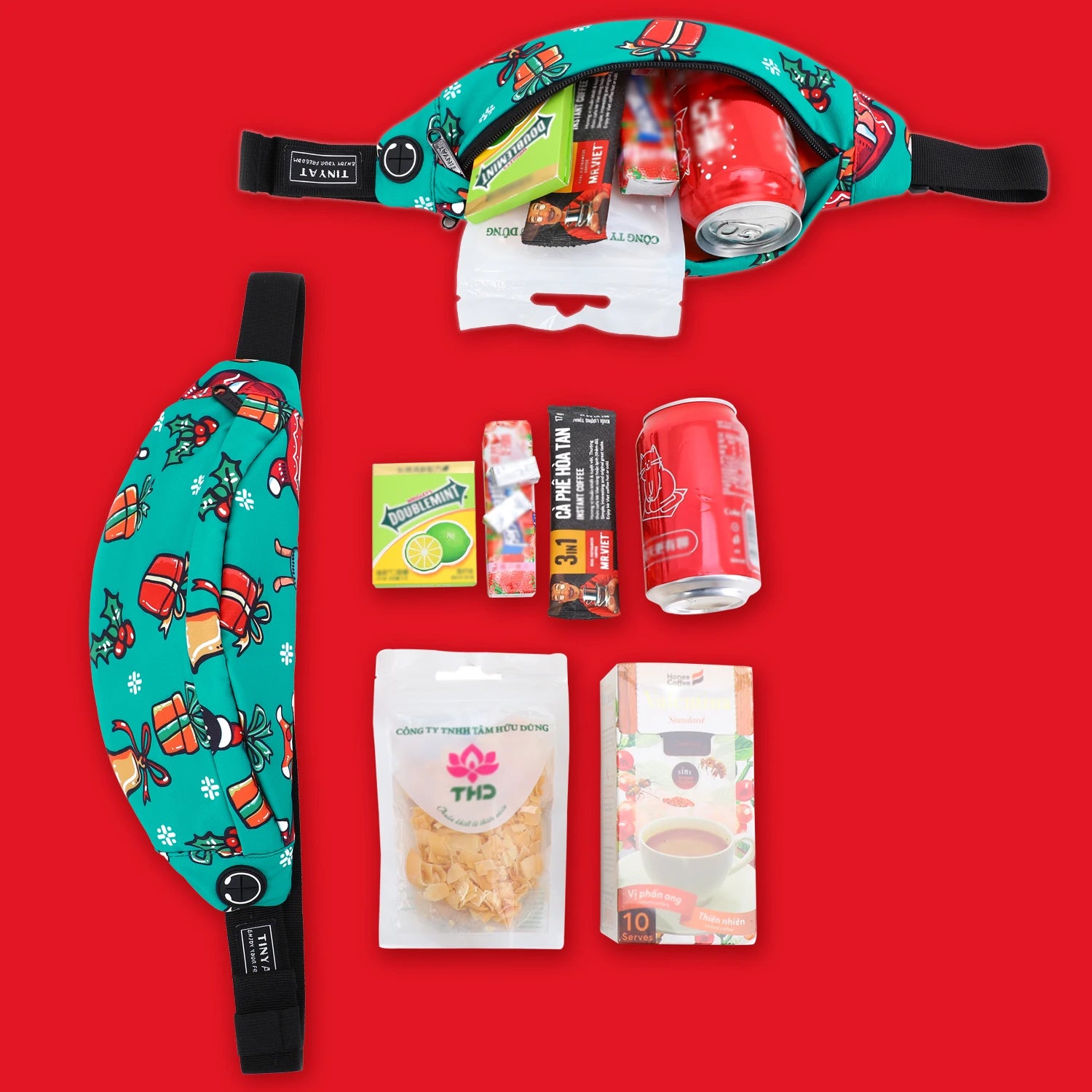 Winter Waist bag Pack Purse Women Christams Casual Large Phone Belt Bag