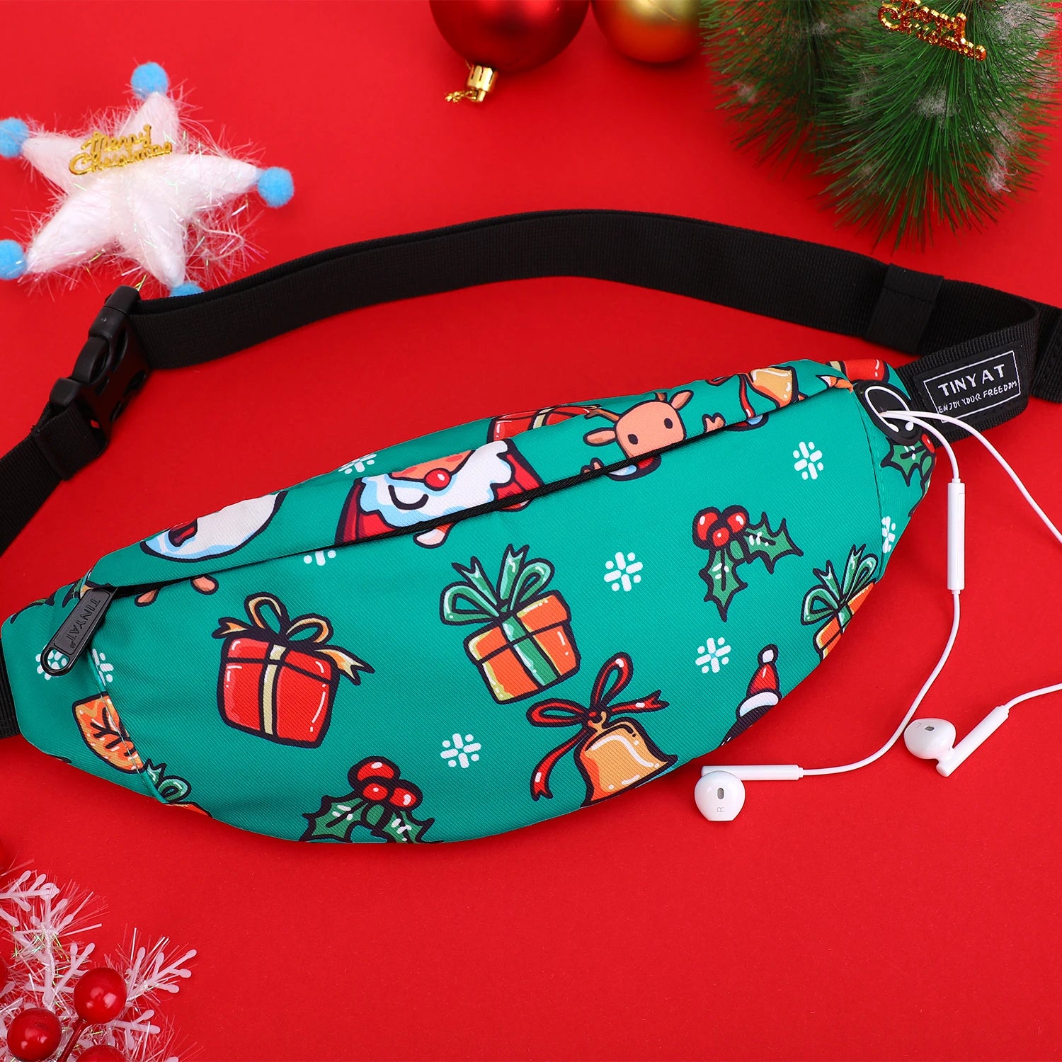 Winter Waist bag Pack Purse Women Christams Casual Large Phone Belt Bag
