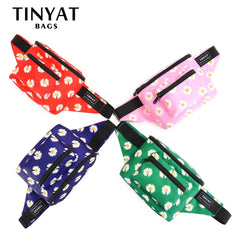 Women Daisy Waist Pack Bag Canvas Belt Casual Pouch