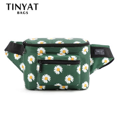 Women Daisy Waist Pack Bag Canvas Belt Casual Pouch