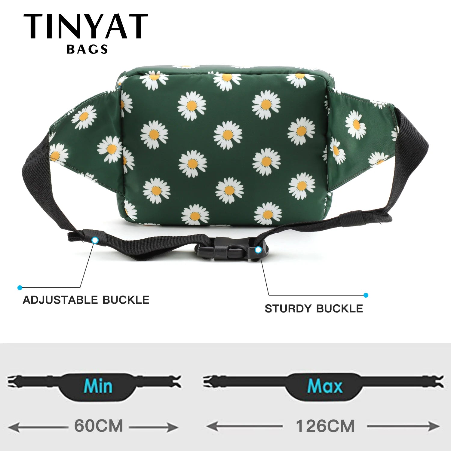 Women Daisy Waist Pack Bag Canvas Belt Casual Pouch