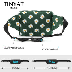 Women Daisy Waist Pack Bag Canvas Belt Casual Pouch