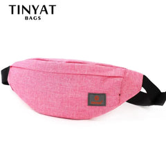 Women Waist Bag Female Belt Bag Pack Girl Canvas Casual Fanny Pack Red