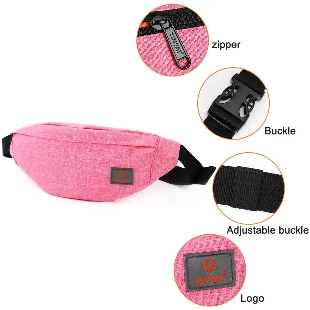 Women Waist Bag Female Belt Bag Pack Girl Canvas Casual Fanny Pack Red