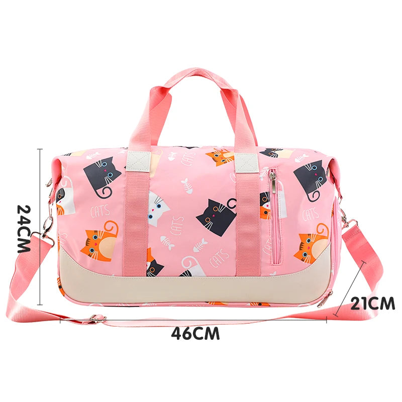 Women's Waterproof Large Travel Bags Duffle Totes Pink