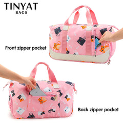 Women's Waterproof Large Travel Bags Duffle Totes Pink