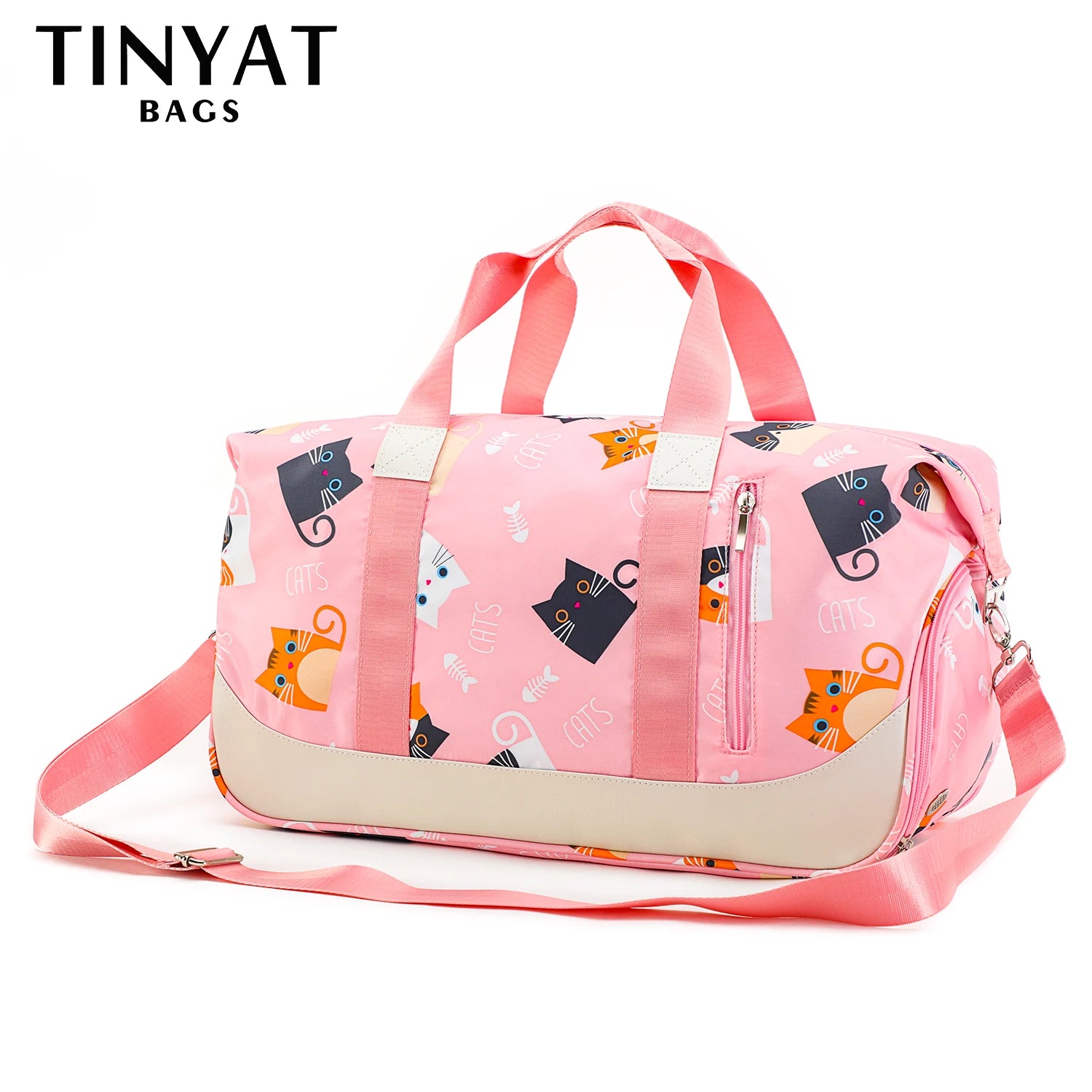 Women's Waterproof Large Travel Bags Duffle Totes Pink