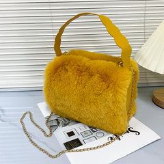 Women Furry Handbag Short Handle Crossbody Satchel Totes Purse Backpack