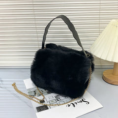 Women Furry Handbag Short Handle Crossbody Satchel Totes Purse Backpack
