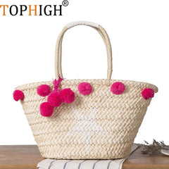 Summer Style Straw Shoulder Bag Handwoven Tote C13