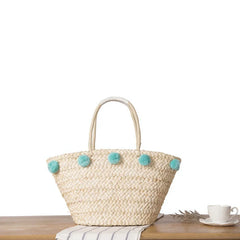 Summer Style Straw Shoulder Bag Handwoven Tote C13
