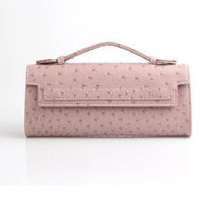 Women Ostrich Patern Leather Clutch Tote Bag Shoulder Bags Purse Handbag