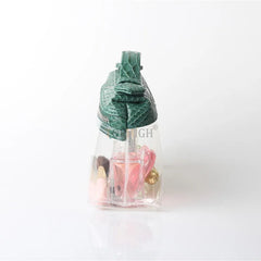 Women Clear Transparent Handbag PVC Tote Ostrich /Snake Pattern Bags Purse
