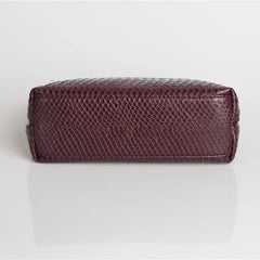 TOPHIIGH Leather Portable Bag For Women Clutch Snake Red Coffee