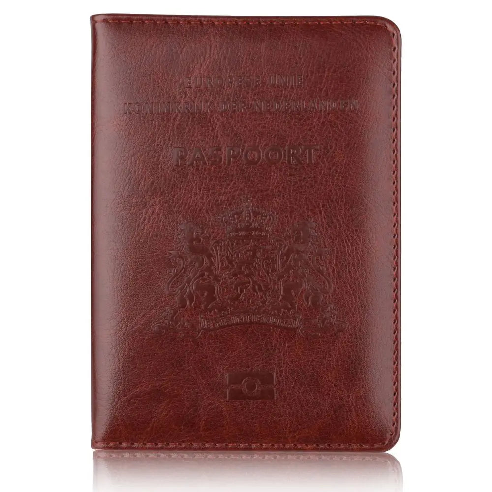 Netherlands Leather Passport Cover Dutch Passport Holder
