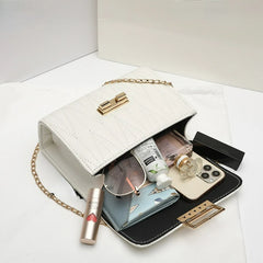 TRAVEAST Crossbody Bags for Women Striped Embroidery Chain Styling Shoulder Bags