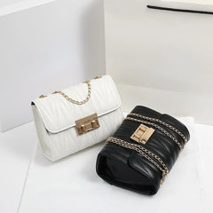 TRAVEAST Crossbody Bags for Women Striped Embroidery Chain Styling Shoulder Bags