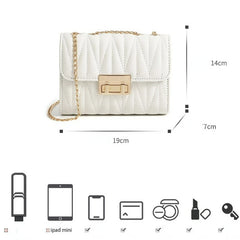 TRAVEAST Crossbody Bags for Women Striped Embroidery Chain Styling Shoulder Bags