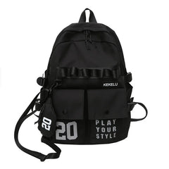 Hip Hop Cargo Backpack Women Large Capacity Nylon Laptop Mini Bags