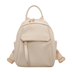 Small PU Leather Backpack Bags for Women Solid Travel Rucksack