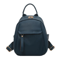Small PU Leather Backpack Bags for Women Solid Travel Rucksack