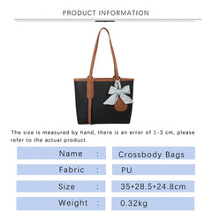 Large Capacity Women Shoulder Bags PU Lrather Hand Bags with Bow Female