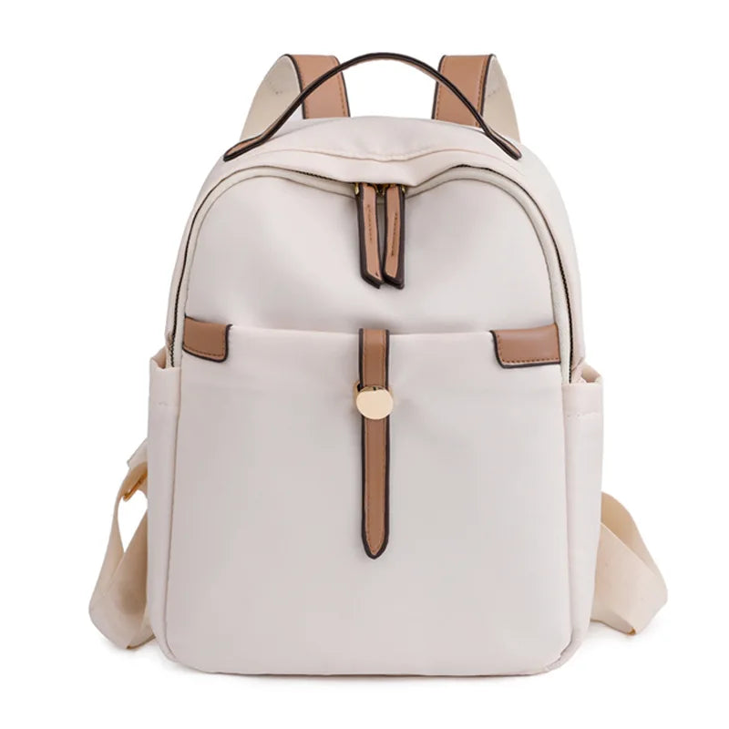 Middle School Bag Teenage Girls Student Contrast Nylon Women Backpacks