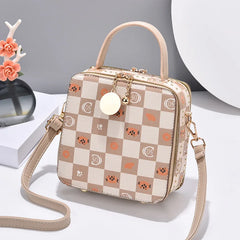 Summer PU Leather Women Shoulder Bag Plaid Female Crossbody Bag