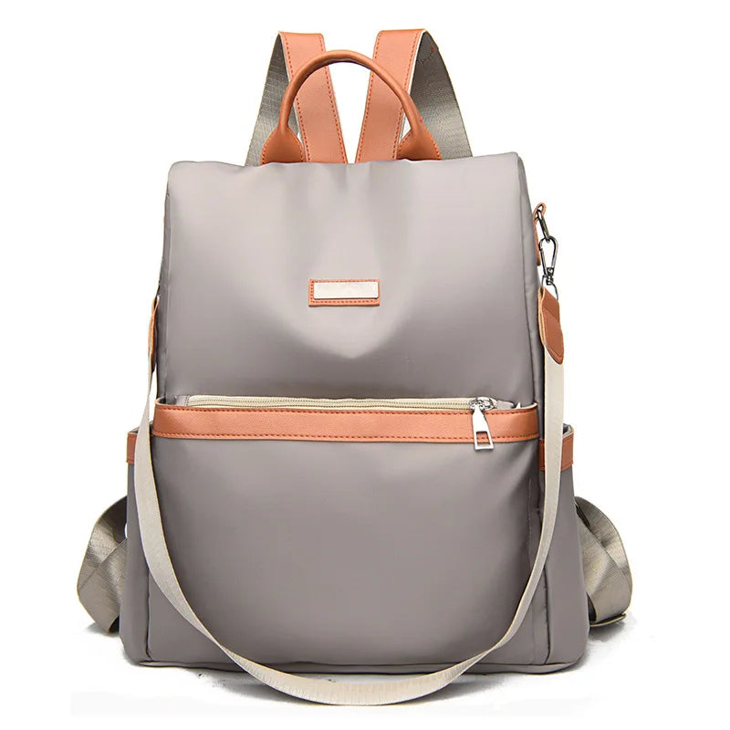Anti-theft Backpack Woman Oxford Contrast Female Shoulder Bags