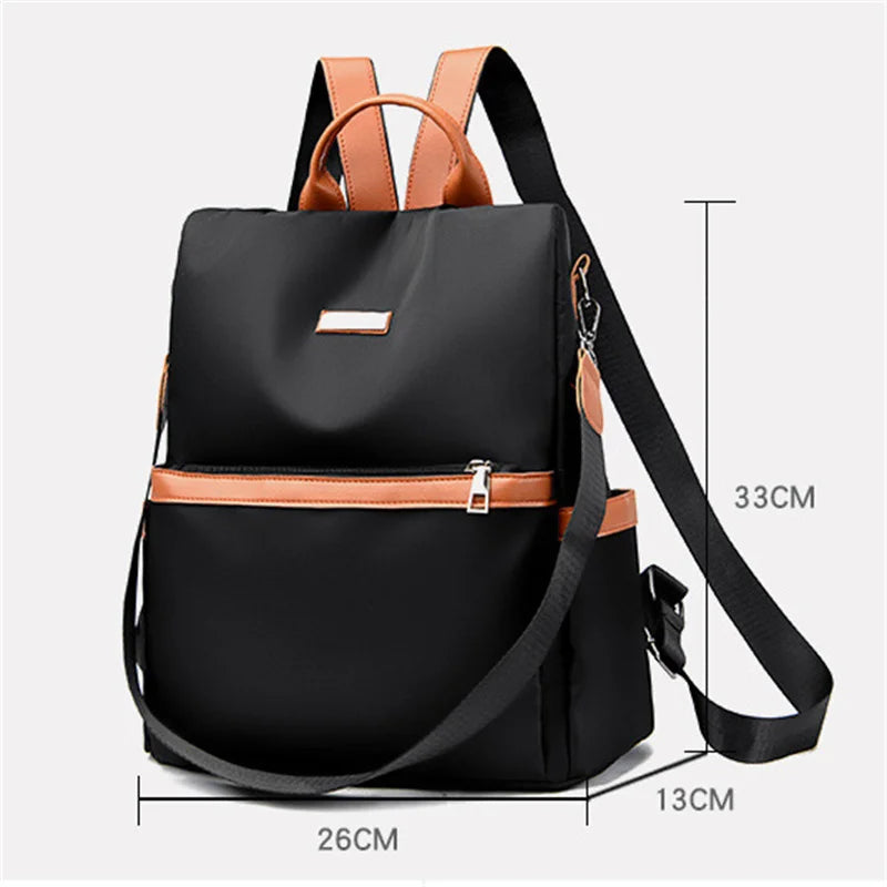 Anti-theft Backpack Woman Oxford Contrast Female Shoulder Bags